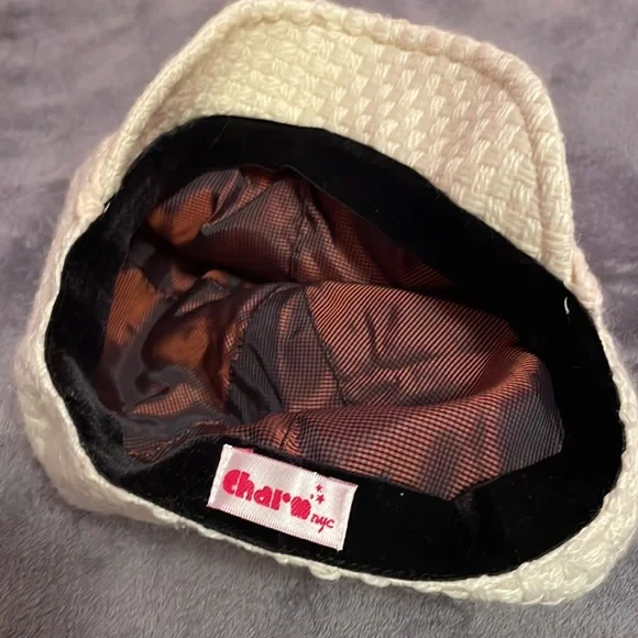 EUC Charm NYC Buckle Newsboy Cream Hat - Picture 5 of 5